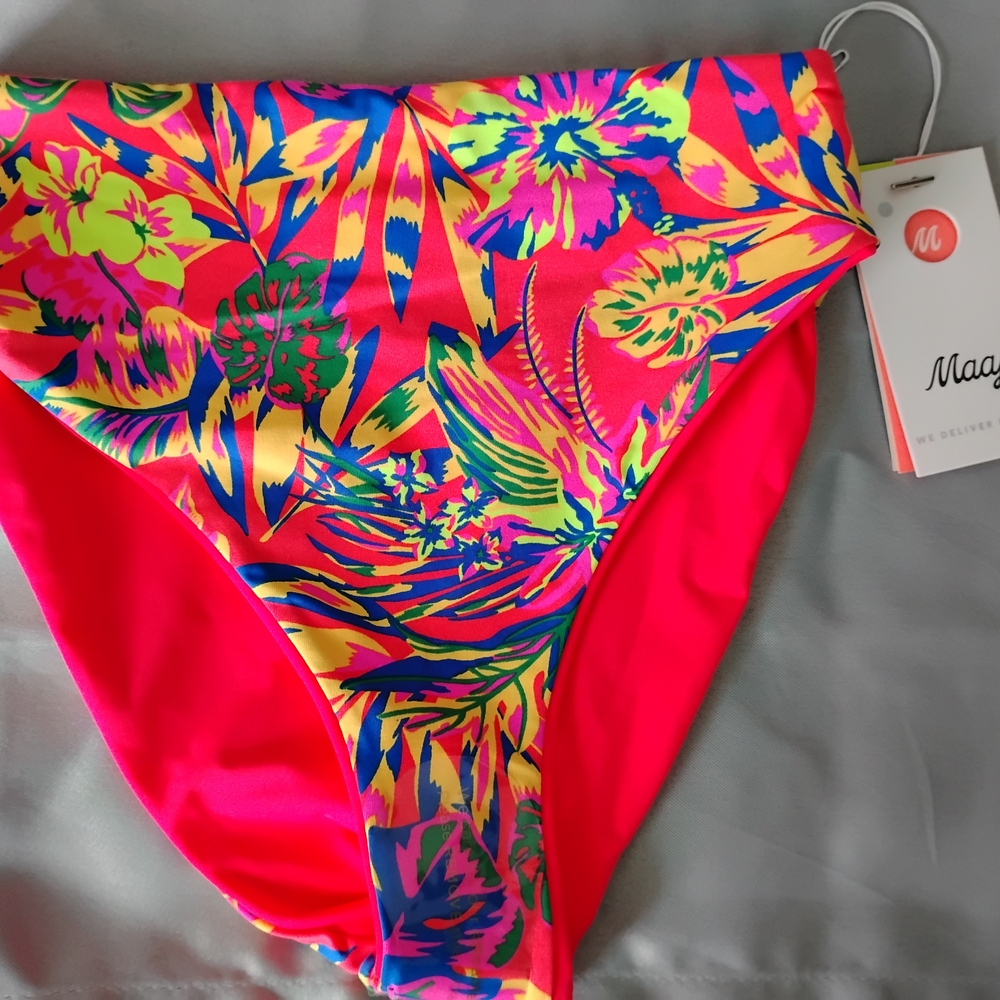 Maaji Floral High-Waisted Bikini Bottom